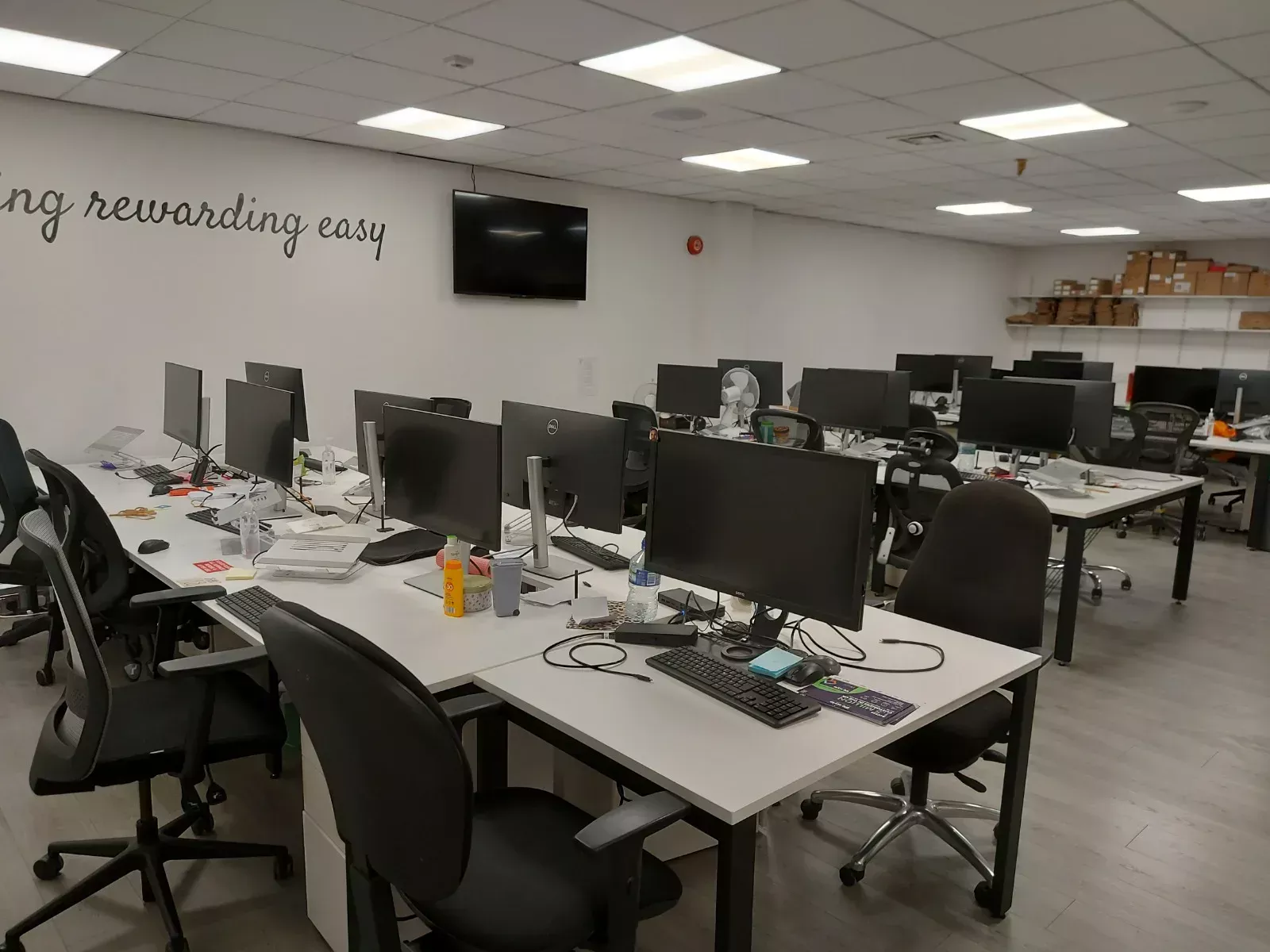 Open-plan office desks cleaned by Ultimate Surface Cleaning